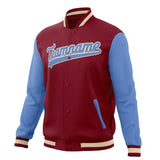 Custom Crimson & Light-Blue Solid Color Varsity Jacket JA01240607CK142