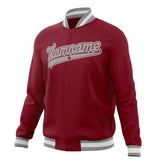 Custom Crimson & Gray Solid Color Varsity Jacket JA01240607CK143