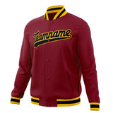 Custom Crimson & Black Solid Color Varsity Jacket JA01240607CK144