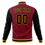 Custom Crimson & Black Solid Color Varsity Jacket JA01240607CK146