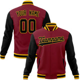 Custom Crimson & Black Solid Color Varsity Jacket JA01240607CK146