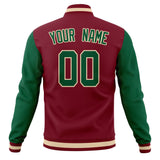 Custom Crimson & Kelly-Green Solid Color Varsity Jacket JA01240607CK147