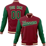 Custom Crimson & Kelly-Green Solid Color Varsity Jacket JA01240607CK147