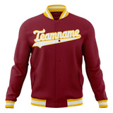 Custom Crimson & White Solid Color Varsity Jacket JA01240607CK148