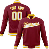 Custom Crimson & White Solid Color Varsity Jacket