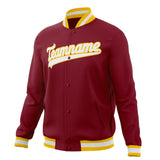 Custom Crimson & White Solid Color Varsity Jacket JA01240607CK148