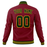 Custom Crimson & Black Solid Color Varsity Jacket JA01240607CK150