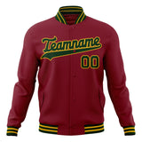 Custom Crimson & Black Solid Color Varsity Jacket JA01240607CK150