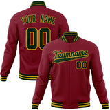 Custom Crimson & Black Solid Color Varsity Jacket