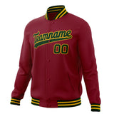 Custom Crimson & Black Solid Color Varsity Jacket JA01240607CK150