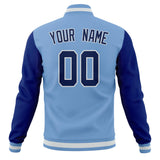 Custom Light-Blue & Royal Solid Color Varsity Jacket JA01240607CK281