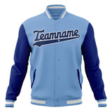 Custom Light-Blue & Royal Solid Color Varsity Jacket JA01240607CK281