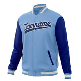 Custom Light-Blue & Royal Solid Color Varsity Jacket JA01240607CK281