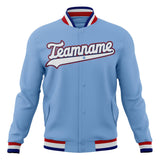 Custom Light-Blue & White Solid Color Varsity Jacket JA01240607CK282