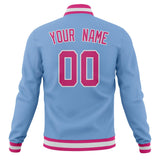 Custom Light-Blue & Pink Solid Color Varsity Jacket JA01240607CK283