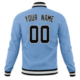 Custom Light-Blue & Black Solid Color Varsity Jacket JA01240607CK287