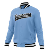 Custom Light-Blue & Black Solid Color Varsity Jacket JA01240607CK287