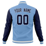 Custom Light-Blue & Navy Solid Color Varsity Jacket JA01240607CK290