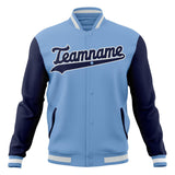 Custom Light-Blue & Navy Solid Color Varsity Jacket JA01240607CK290