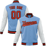 Custom Light-Blue & White Solid Color Varsity Jacket JA01240607CK291