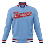 Custom Light-Blue & Red Solid Color Varsity Jacket JA01240607CK293