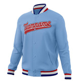 Custom Light-Blue & Red Solid Color Varsity Jacket JA01240607CK293