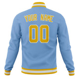 Custom Light-Blue & Gold Solid Color Varsity Jacket JA01240607CK295