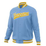 Custom Light-Blue & Gold Solid Color Varsity Jacket JA01240607CK295