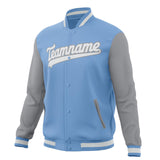 Custom Light-Blue & Gray Solid Color Varsity Jacket JA01240607CK296