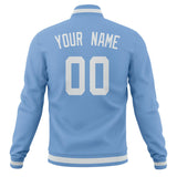 Custom Light-Blue & White Solid Color Varsity Jacket JA01240607CK297