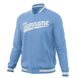 Custom Light-Blue & White Solid Color Varsity Jacket JA01240607CK297