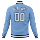 Custom Light-Blue & White Solid Color Varsity Jacket JA01240607CK299