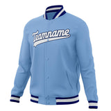 Custom Light-Blue & White Solid Color Varsity Jacket JA01240607CK299