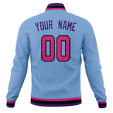 Custom Light-Blue & Pink Solid Color Varsity Jacket JA01240607CK300