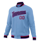 Custom Light-Blue & Pink Solid Color Varsity Jacket JA01240607CK300