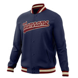 Custom Navy & Crimson Solid Color Varsity Jacket JA01240607CK302