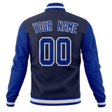 Custom Navy & Royal Solid Color Varsity Jacket JA01240607CK309