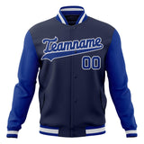 Custom Navy & Royal Solid Color Varsity Jacket JA01240607CK309