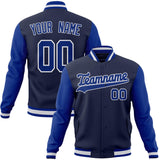 Custom Navy & Royal Solid Color Varsity Jacket JA01240607CK309