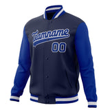 Custom Navy & Royal Solid Color Varsity Jacket JA01240607CK309