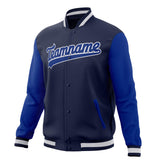 Custom Navy & Royal Solid Color Varsity Jacket JA01240607CK311