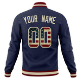 Custom Navy & Cream Vintage Usa Flag Varsity Jacket JA01240607CK313