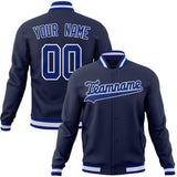 Custom Navy & Royal Solid Color Varsity Jacket