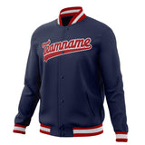 Custom Navy & Red Solid Color Varsity Jacket JA01240607CK318