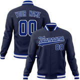 Custom Navy & Royal Solid Color Varsity Jacket JA01240607CK319