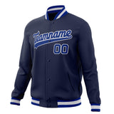 Custom Navy & Royal Solid Color Varsity Jacket JA01240607CK319