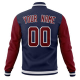 Custom Navy & Crimson Solid Color Varsity Jacket JA01240607CK320