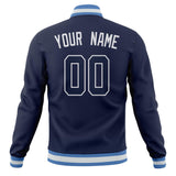 Custom Navy & White Solid Color Varsity Jacket JA01240607CK321