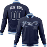 Custom Navy & White Solid Color Varsity Jacket JA01240607CK321