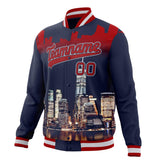 Custom Navy & Red 3D Boston Massachusetts City Edition Varsity Jacket JA01240607CK329